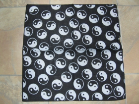 Jin Jang - Yin Yang, čiernobiela Šatka 100%bavlna, cca.52x52cm 